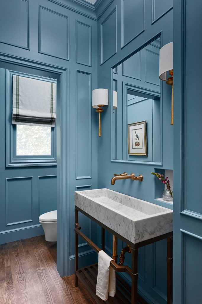 Classic and elegant bathroom design with marble sink